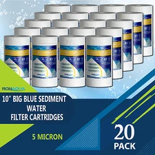 Big Blue Sediment Replacement Water Filters 20PCS 5 Micron 10"x4.5" Cartridges