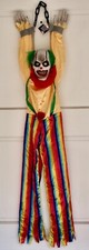 Animated Hanging Evil Creepy Clown Lights, Sound and Shakes NWT 5 foot tall