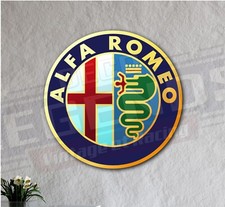 Plaque Métal Enseigne Alfa Romeo, déco garage voiture, décoration pancarte