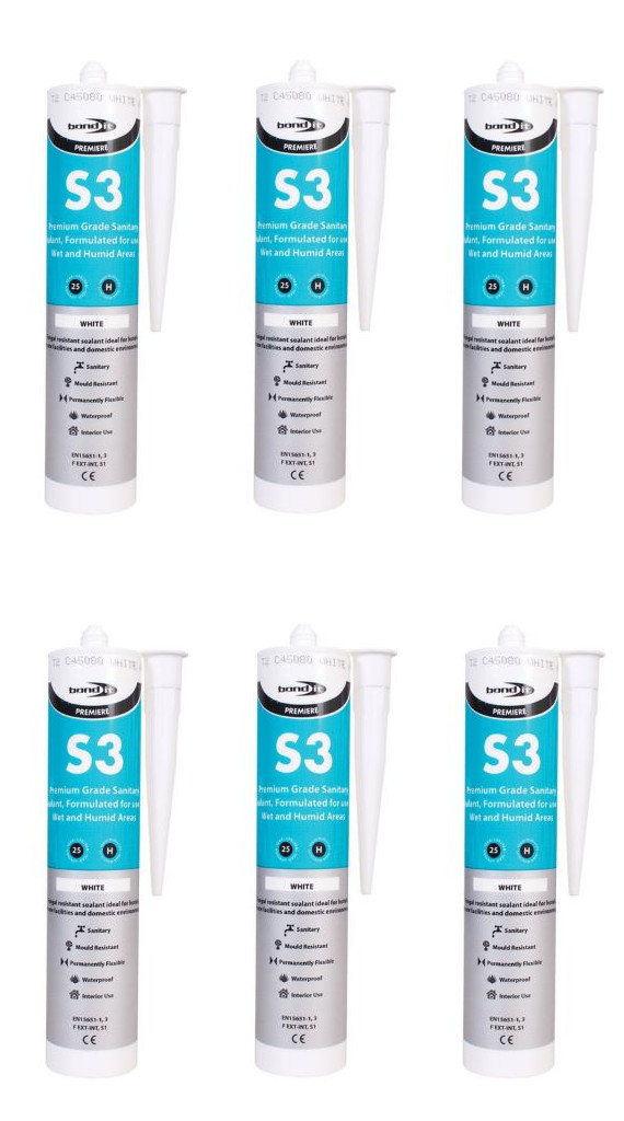 Bond It S3 Silicone Sealant White 285ml Pack of 1 Bath Shower Waterproof - Image 5