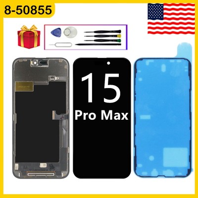 US For iPhone 15 Pro Max LCD Display Touch Screen Digitizer Frame Replace +Tools