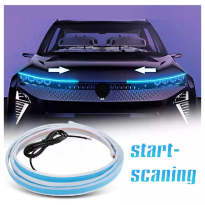 Car RGB LED DRL Hood Light Strip Engine Cover Daytime Running Light High Quality