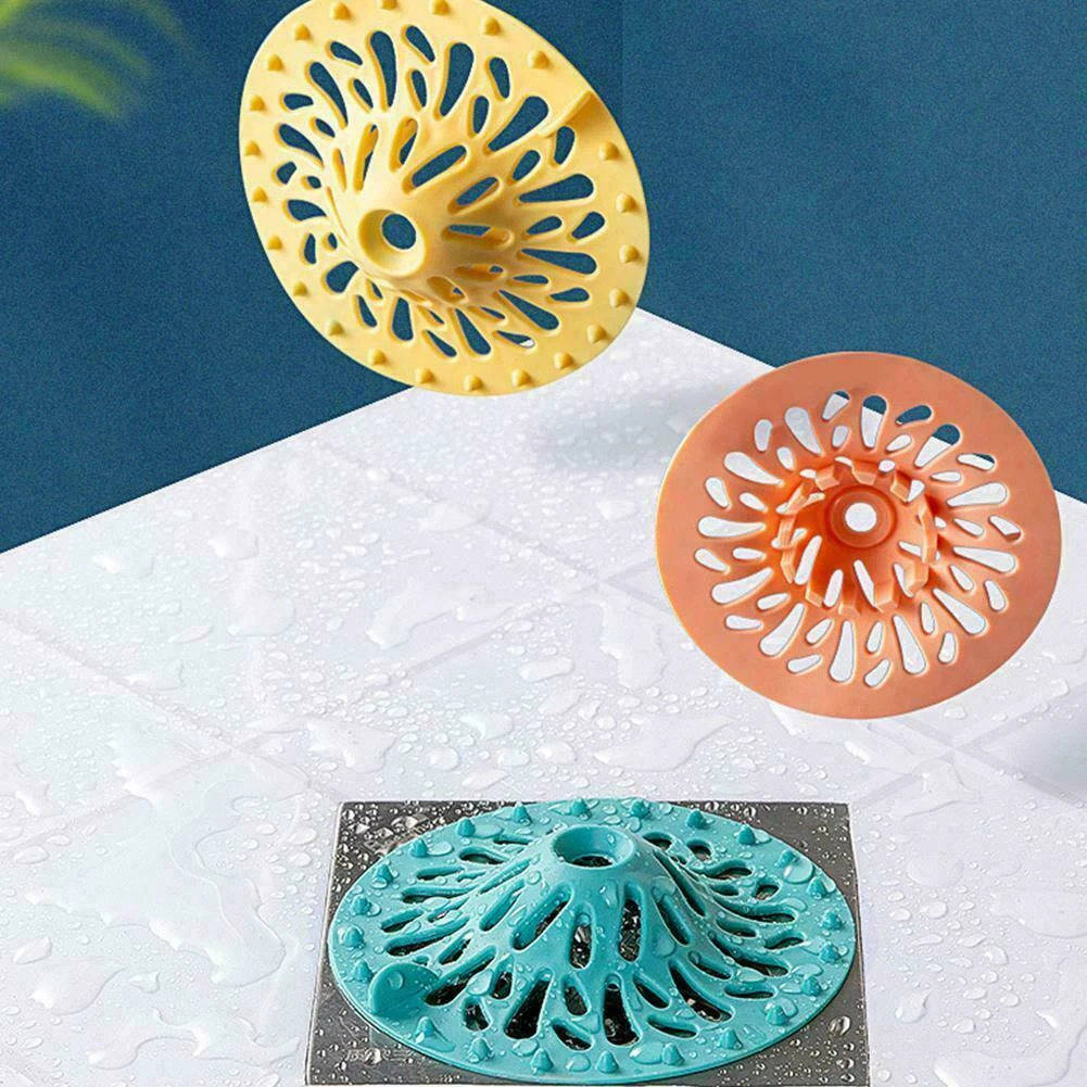 Silicone Hair Catcher Trap Shower Kitchen Bath Drain Waste Sink
