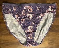 Vtg Hanes Her Way 100 Cotton Brief Panties Size 11 High Cut Floral