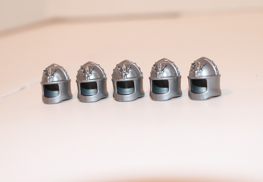 5 pack Gray Stag Knight Helmet Accessories Mini Figure LEGO minifigure part lot