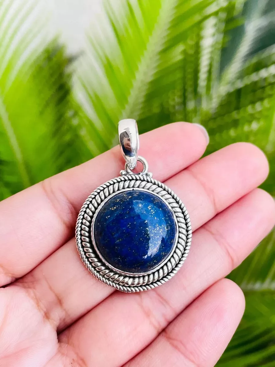 Beautiful Blue Lapis Lazuli Gemstone 925 Sterling Silver Handmade