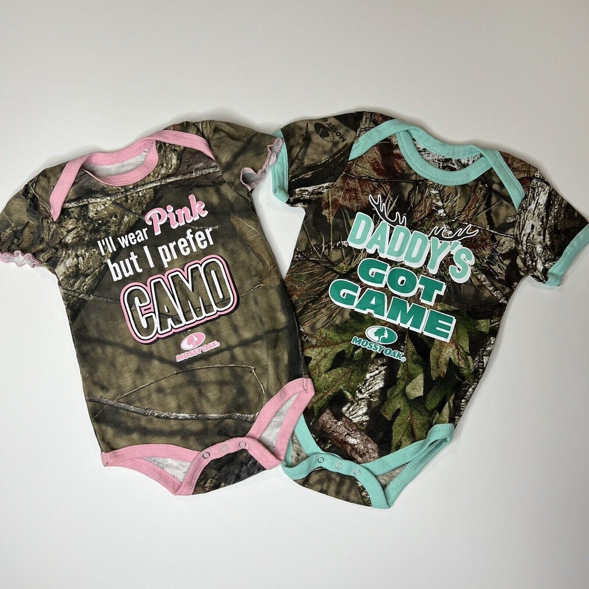 Mossy Oak Baby 12 Month Camo One-piece Lot of Infant Girls