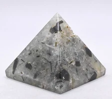 2.1" Prehnite w/ Tourmaline & Epidote Inclusions Crystal Mineral Pyramid - Mali