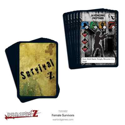 Project Z Warlord Games Zombie Miniature Female Survivor card Pack
