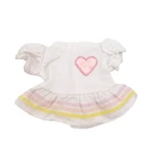 1980s Vintage Cabbage Patch Kid Heart Dress White Pink Coleco CPK Doll Outfit