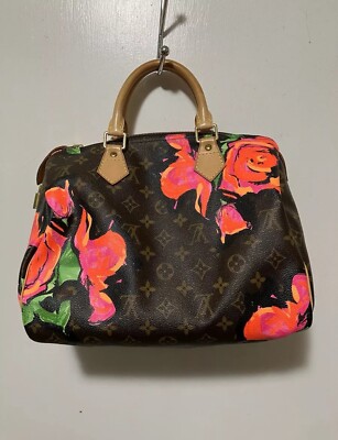 Louis Vuitton Monogram Roses Speedy 30 bag LV Vintage Flower Tote Sprouse Tote