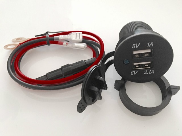 2x USB 5V Einbau Steckdose 12V 24V Buchse Adapter Kabel Ladegerät KFZ LKW iPhone