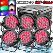 270W Waterproof RGBWA UV Party Light 18LED Par Light DMX Stage Lighting w/Case