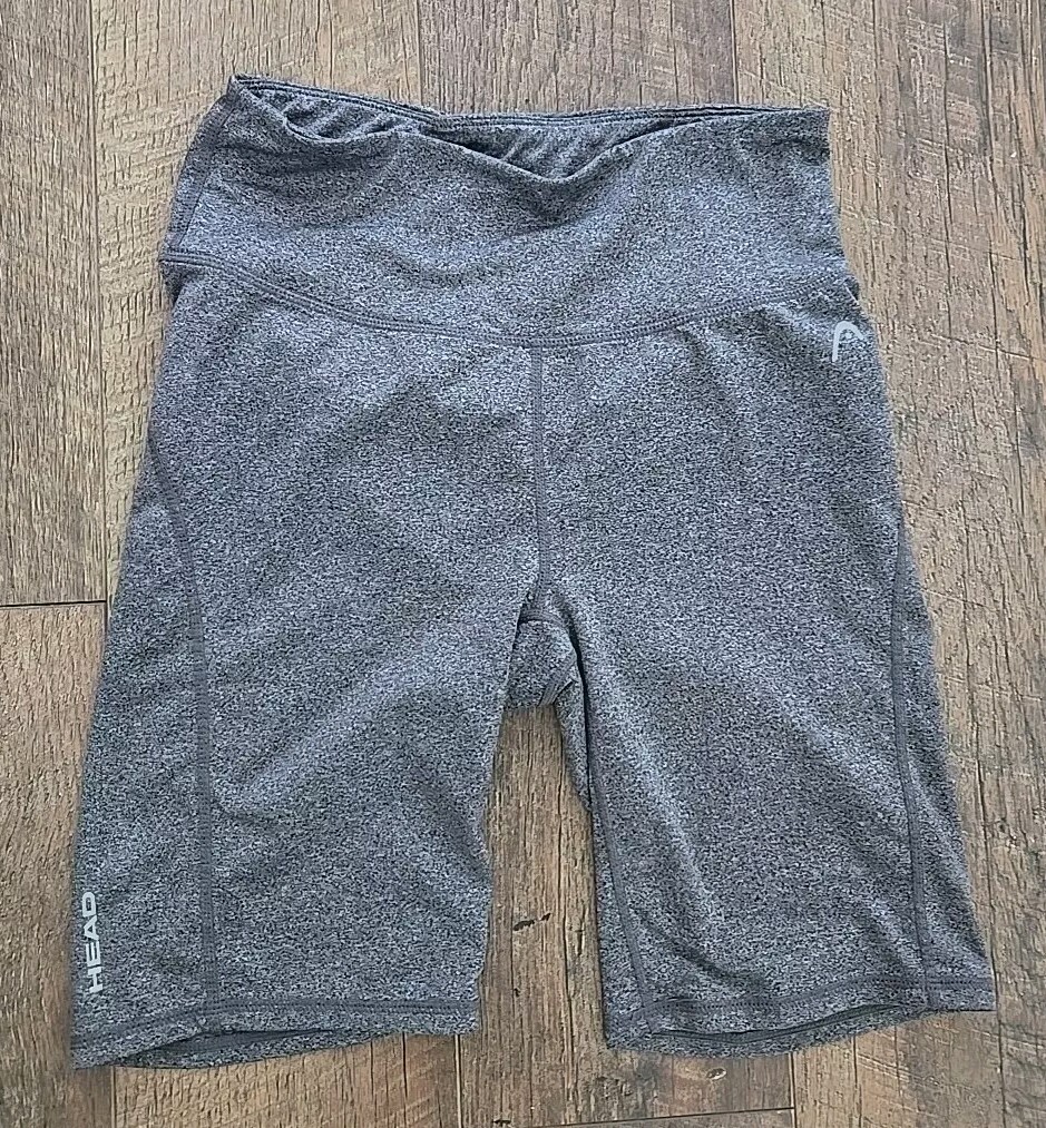 Head Biker Shorts Leggings Size S Gray Activewear Workout Pocket 9