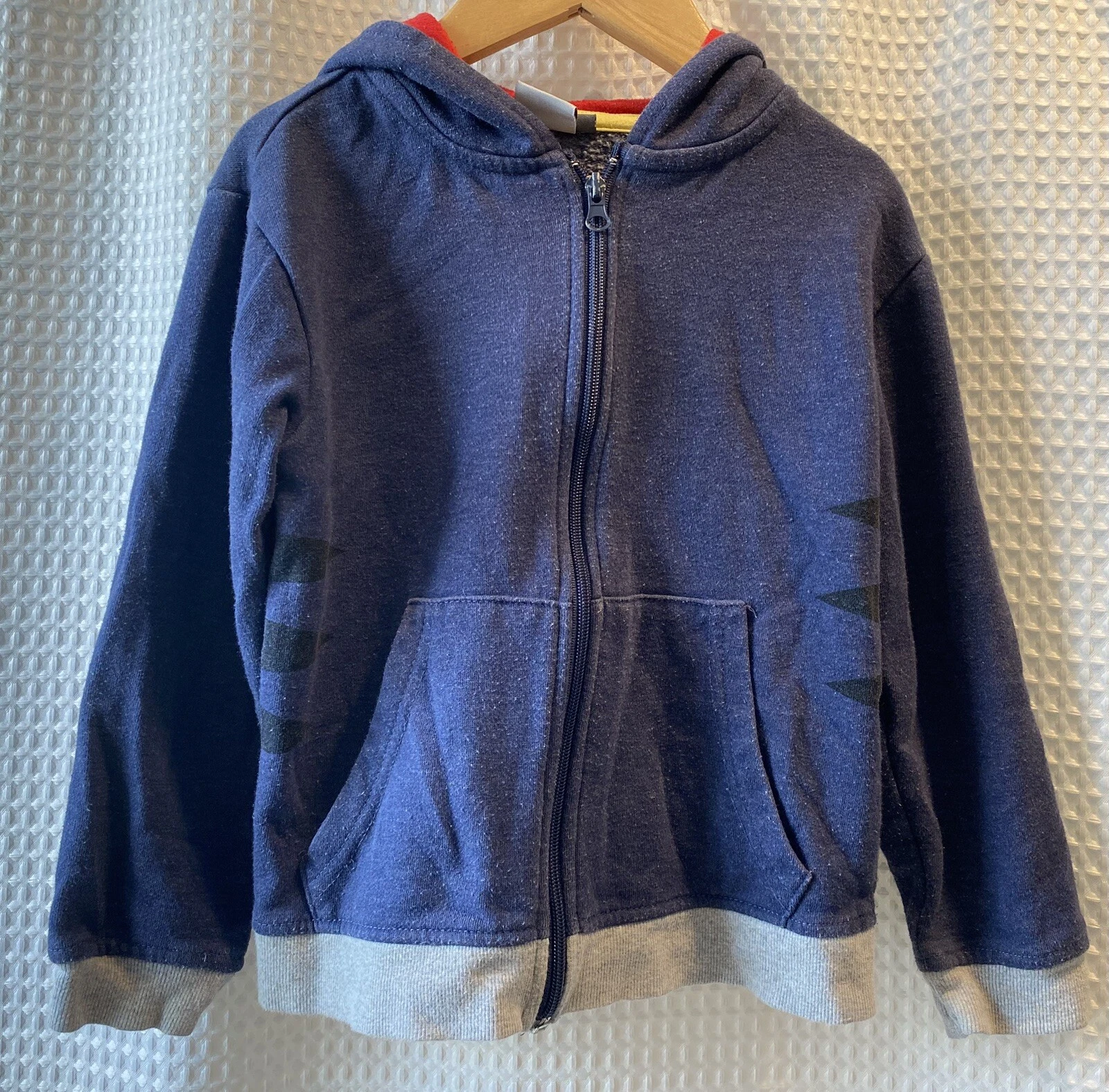 VETEMENTS Felpa con cappuccio SEVEN LEMON~Kids US 7 EU 122~Shark~Zip davanti~Cotone~Blu~Ragazzi