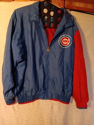 Vintage MLB First Pick CHICAGO CUBS Warm up Jacket Windbreaker Large TORN SEAM