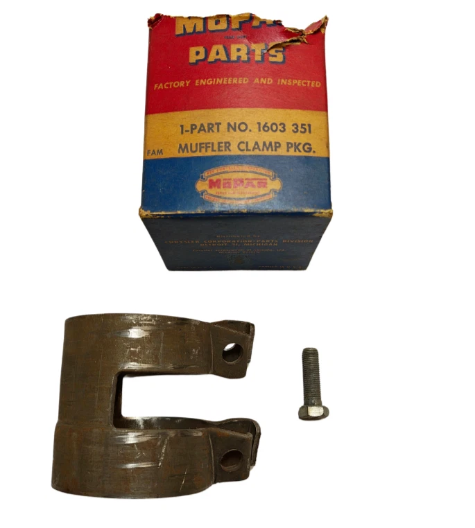 Dodge Chrysler 1954-1960 equipamiento de abrazadera de silenciador de escape 8 cilindros 1603351 nuevo de stock Foto 2 de 4