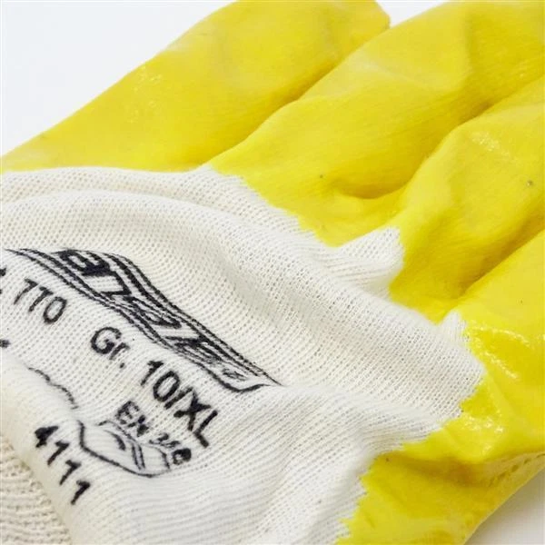 SBS® Nitrilhandschuhe Gelb mit Strickbund Gr. 7/8/9/10/11 Montagehandschuhe - Bild 3 von 4