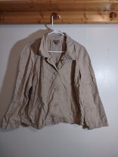 J Jill Women's L Beige Button Jacket Collared Floral