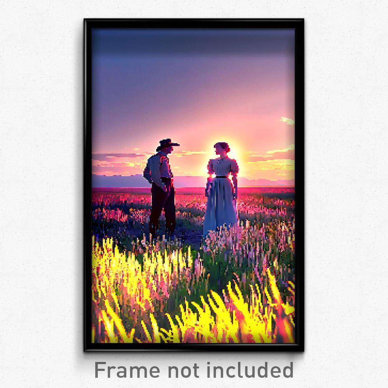 Pixel Art Poster - Memorable Prairie (8 Bit Psychedelic Trippy Video Game Print)