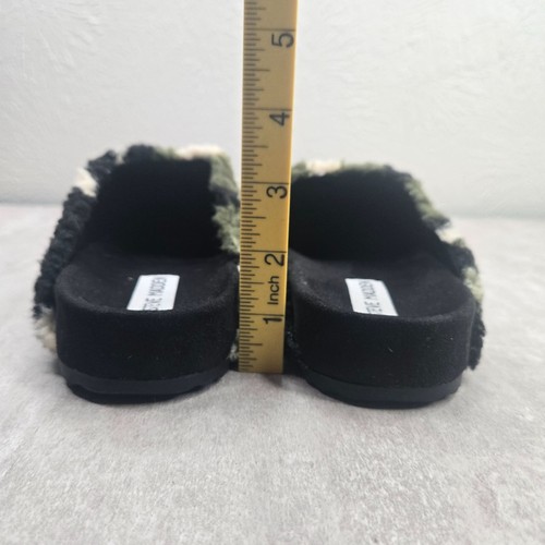 SM Sherpa Clog Shoes Size 8 Green Black Camo Faux Fur Comfort Slipper House Shoe - Picture 5 of 10