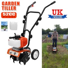Garden Tiller Rotovator 52CC Petrol Cultivator 2-Stroke Engine Lawn Soil Tiller