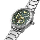 New Emporio Armani Green Skeleton Meccanico Automatic Men's Steel Watch AR60053