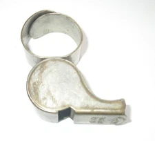 Vintage POLICE SPECIAL Brass Metal Whistle With Finger Or Cord Hoop Antique