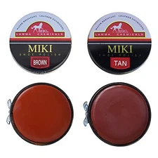 MIKI Brown & Tan Renovating Shoe Boot Polish 50 ml Tins MRRP