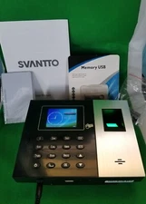 SVANTTO Time Clock for Employees with Finger Scan, RFID, PIN Punch, Set & Forget