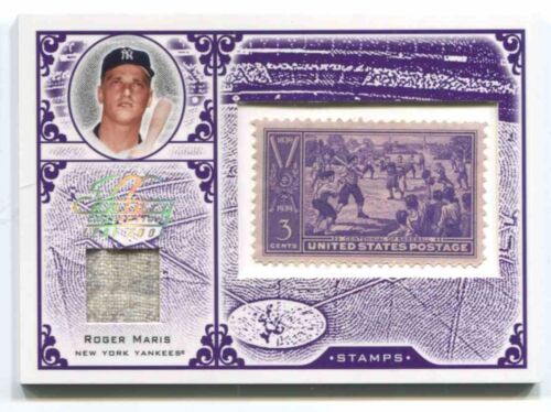 2005 LEAF CENTURY STAMP CENTENNIAL RELIC #23 ROGER MARIS YANKEES 21/39