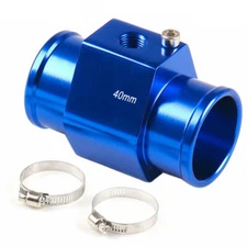 40mm Water Temp Temperature Joint Pipe Sensor Gauge Radiator Hose Adapter Blue