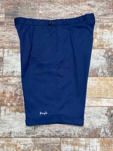 Vintage! PRINGLE Sport Men's Blue Zip Cotton Chino Shorts Size 36 - Afbeelding 1 van 5