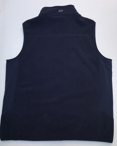 VINEYARD VINES Men’s Full Zip Fleece Vest Whale Logo Gilet Blue XLT Tall EUC - Picture 6 of 8