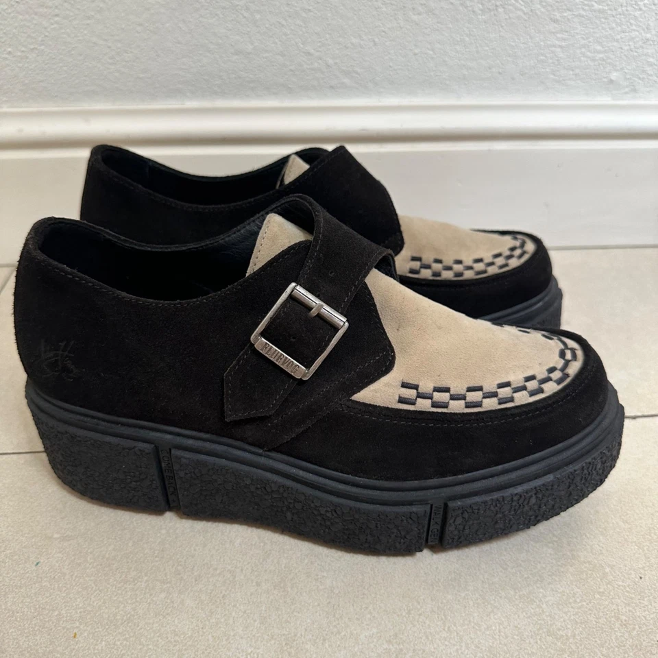 Mocasín para mujer John Fluevog X Anna Sui Creepers negro plataforma gruesa Y2K 11 Foto 4 de 4