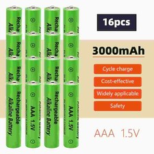 16Pcs 1.5V 3000mAh AAA Rechargeable Batteries LED Light Battery Alkaline US