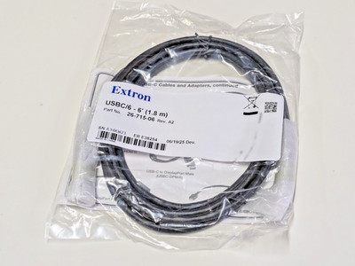 Extron USBC/6 USB-C Cable 6-ft 1.8m 4K 60W Power Delivery 26-715-6