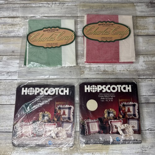 Lot of 8 Charles Craft Hopscotch 14 Ct Aida Fabric 15" Counted Cross Stitch - Picture 4 of 5