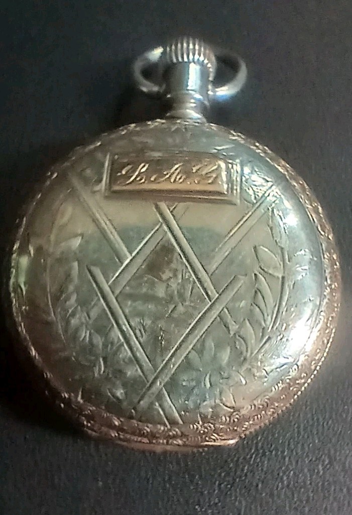 Vintage Ladies Elgin Pocket Watch in Sterling Silver Hunter Case Runs Great