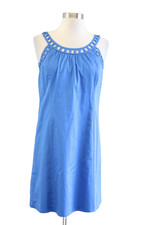 NWT Ann Taylor Loft Sky Blue Sleeveless Cutout Neckline Shift Dress Size 2