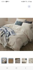 Double Stitch 100 Organic Cotton Duvet Cover - Soft 3 Piece Bedding Set King...