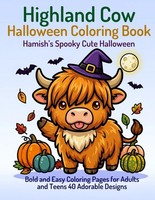 Malbuch Highland Cow Halloween FüR Erwachsene & Teens – 40 Einfache Designs