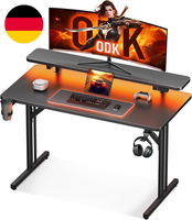 Odk Gaming Tisch, Kleiner Gaming Schreibtisch Mit Led Beleuchtung, 80Cm Computer