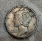 1934 Mercury Dime 90% Silver Coin In Higher Grade = About Veryfine Condition