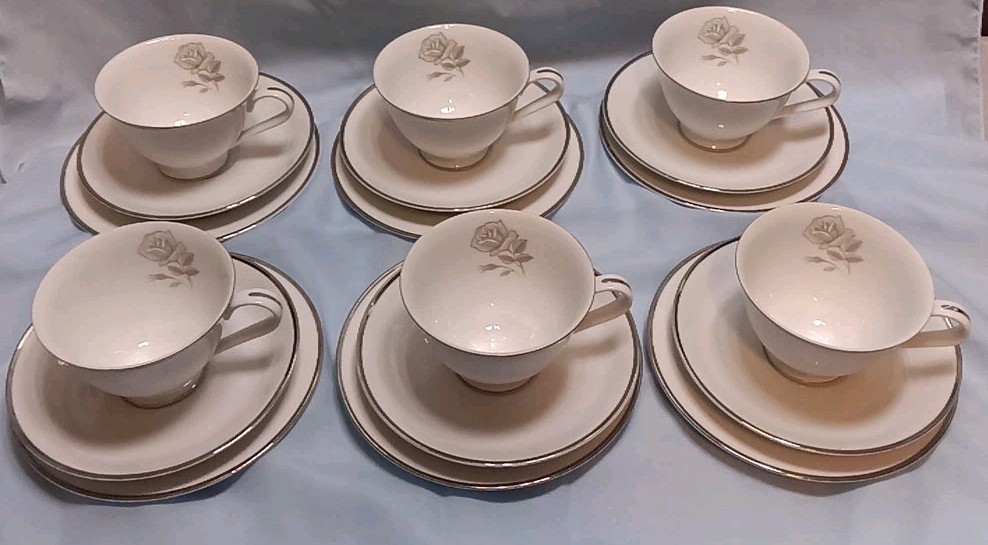 S Vintage Sango  Fine China Tea Cups, Saucers, Cake Plates  