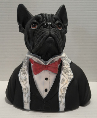 Halloween Bella Lux Spooky French Bulldog Bust Statue Resin 10.5'' Tall