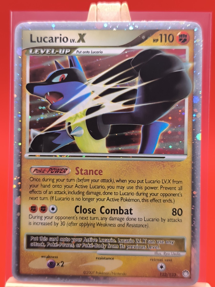 Lucario LV.X 122/123 Mysterious Treasures Ultra Holo Rare Pokemon