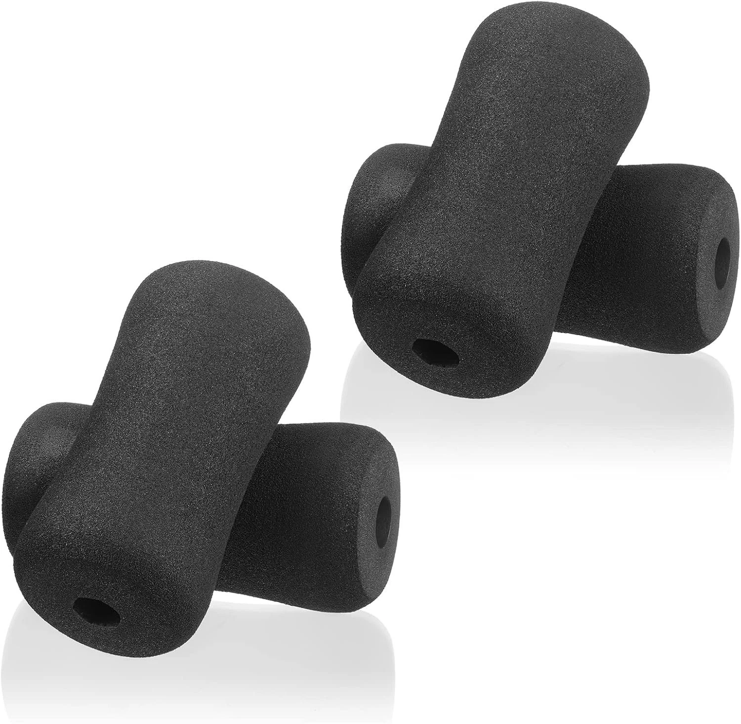Sratte 4pcs Foot Foam Pads Rollers Set Weight Bench Replacement Black