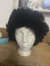 Short Black Curly Fluffy 70s Afro Wig 80s Disco Rocker Wig Heat Resistant Syn...