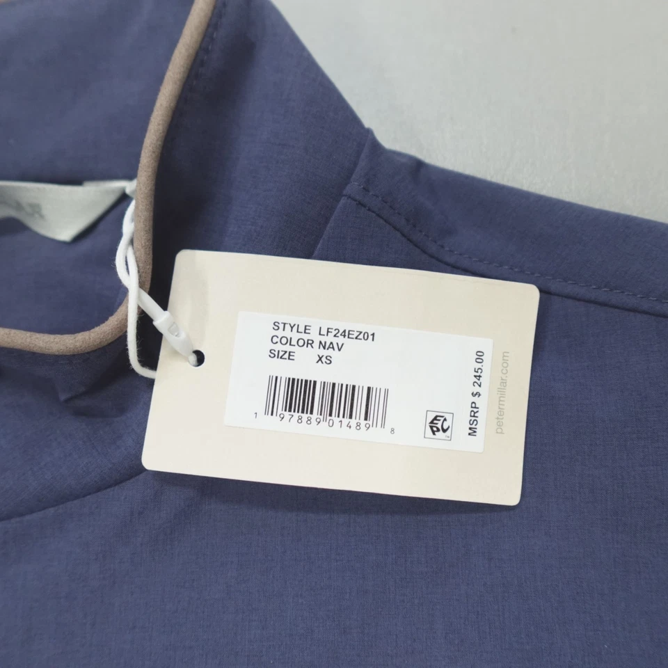 Chaleco Peter Millar para mujer resistente al viento y al agua azul marino cremallera completa Foto 3 de 4